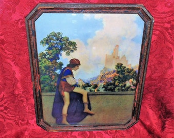 1925 - Obra de Maxfield Parrish "El bribón observa la partida de Violetta" (The Knave Watches Violetta Depart) The House of Art NY