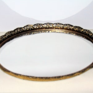 13 inch Vintage Oval Filigree Vanity Dresser Mirror