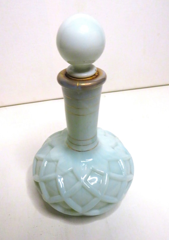 Antique Barber / Cologne Bottle in Opalescent Lig… - image 2