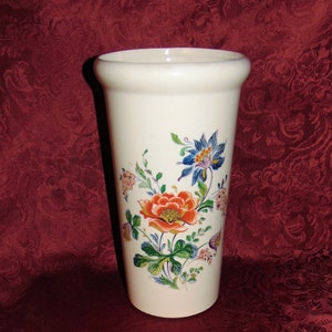 1970's McCoy Floral Vase Beautiful Rich Colors Marked McCoy 593 Excellent Condition