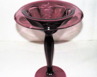 Antique Amethyst Glass Jelly Compote 9 inches Tall Beautiful!