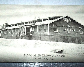 WWII Postcard Rppc "YMCA Building No. 53" Camp Lee, VA