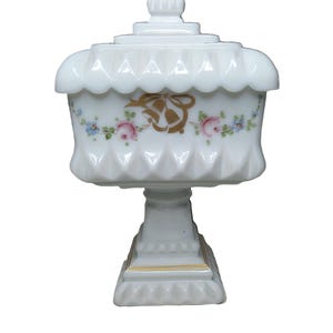 Westmoreland Milk Glass Candy Dish: 50th Anniversary Roses Compote