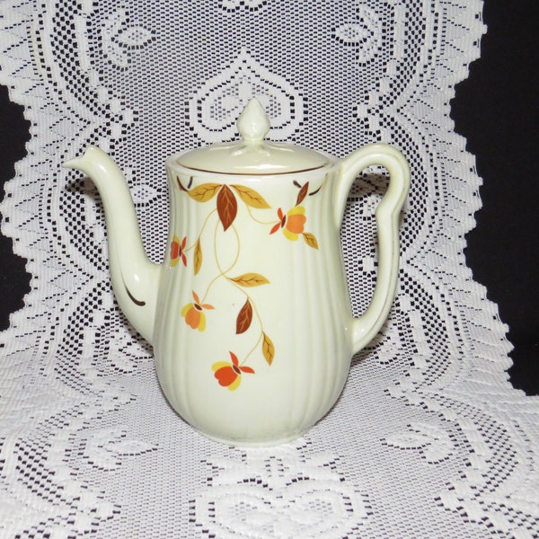 Vintage Hall China AUTUMN LEAF Jewel Tea 9 Cup Coffee Pot with Lid