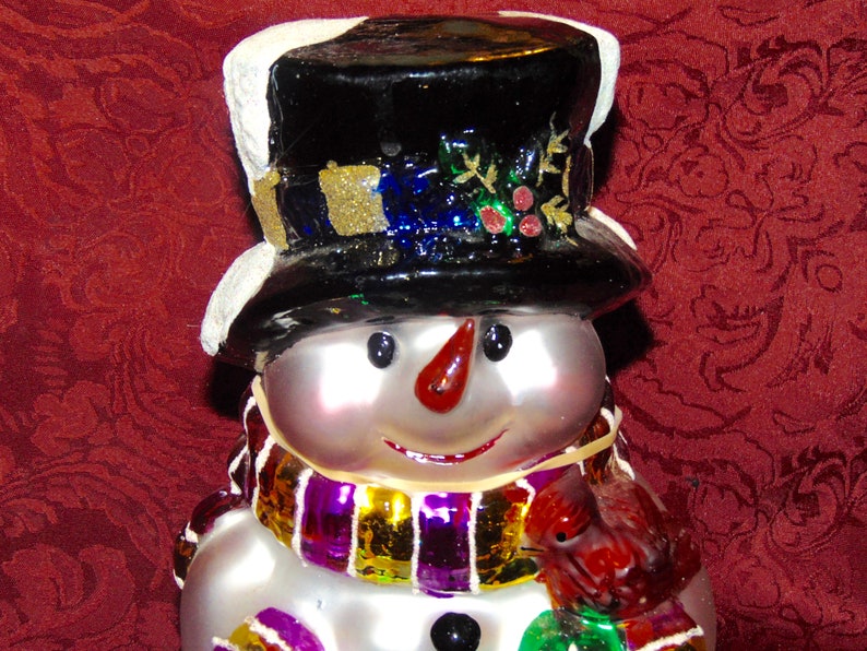 14 inch Thomas Pacconi Snowman Hand Blown and Hand Painted
