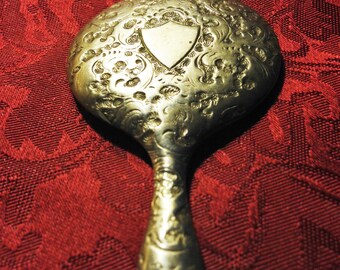 Victorian Childs Punched Silver  Miniature Mirror