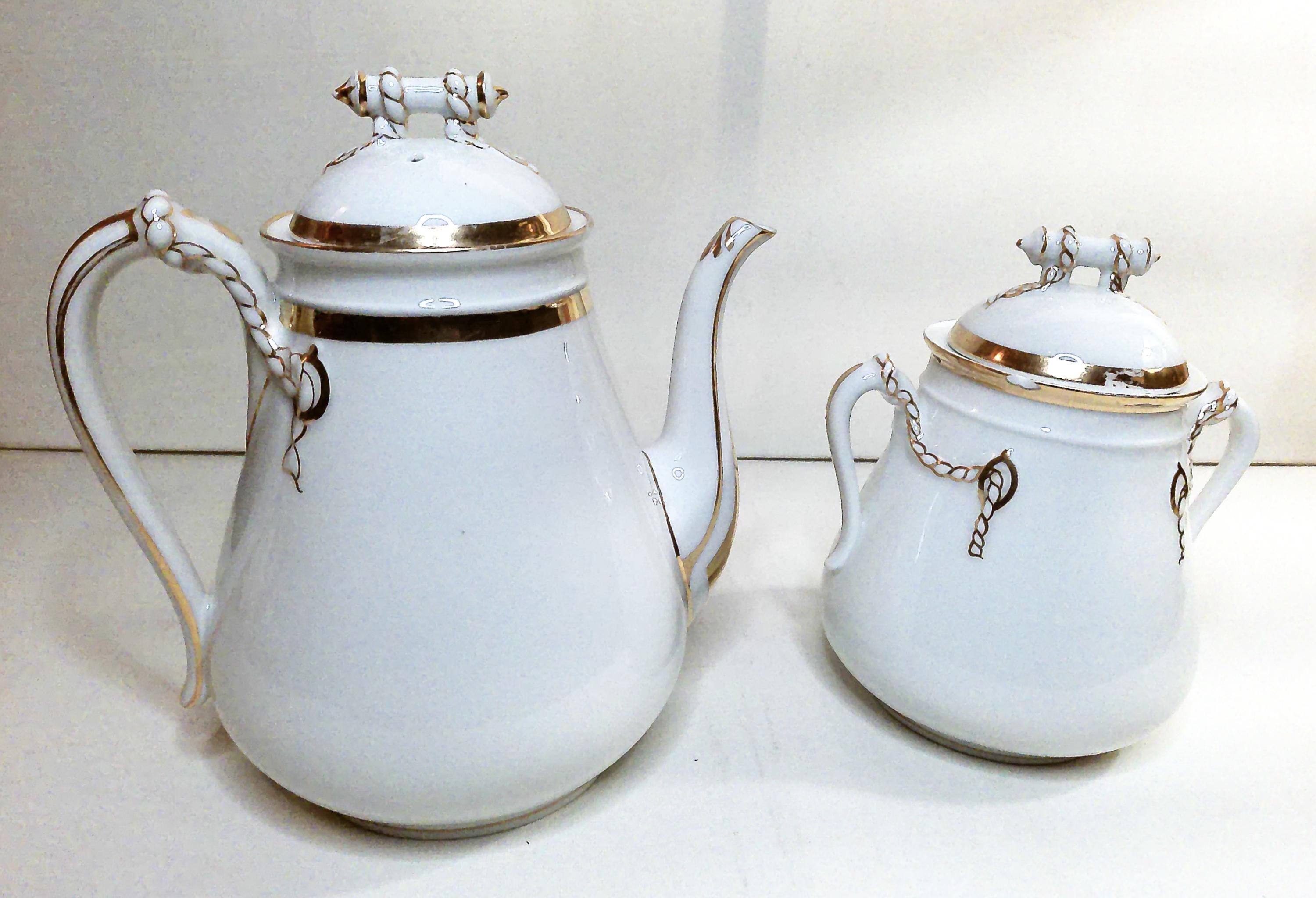 1879 Haviland Limoges Coffee / Tea Pot & Covered Sugar in the