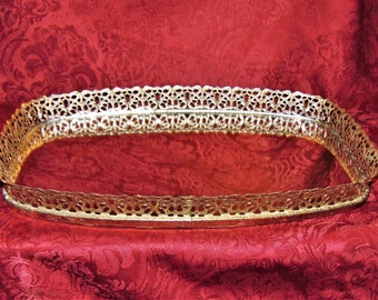 Espejo de tocador vintage de 16 pulgadas con filigrana dorada