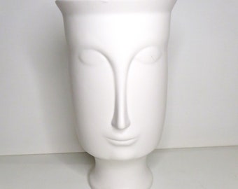 Mid Century Style White Face Vase LARGE  11 inches