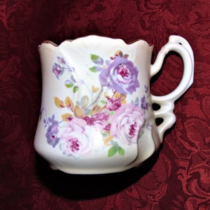 Antique Nippon Shaving Mug Hand Painted Porcelain Flowers