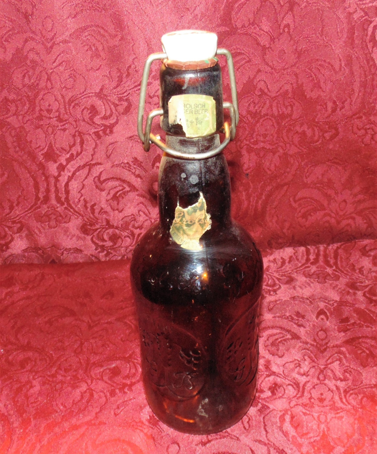 Art & Collectibles vintage brown glass Grolsch lager beer bottle