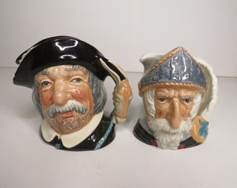 1956 Royal Doulton Don Quichotte et Sancho Panca Toby Mugs fabriqués en Angleterre