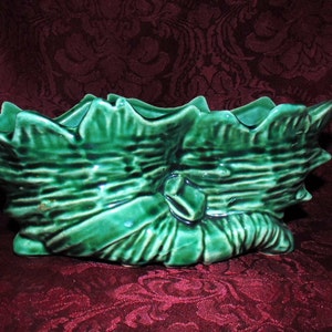 McCoy Pottery Double Cornicopia Planter in Green