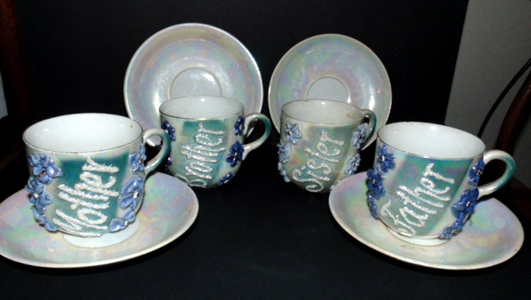 Juego De Té Vintage De Porcelana Azul Y Blanca Con Tapa
