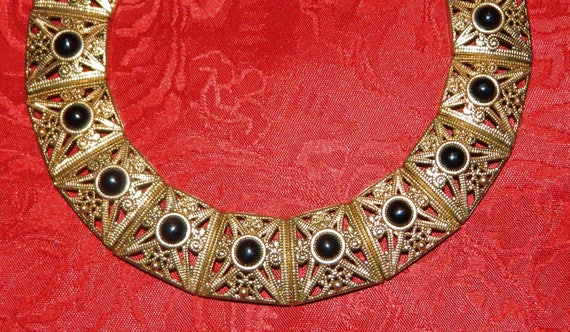 Vintage Elegant Choker Necklace Gold Toned Detail… - image 2