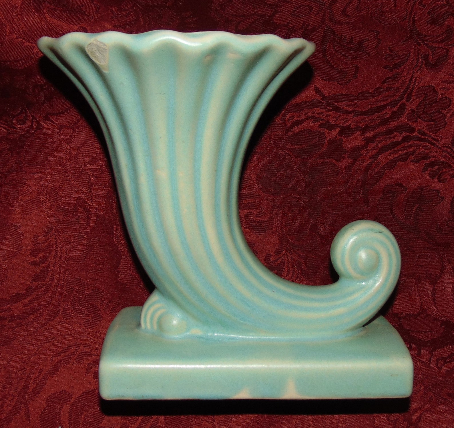1940s Mccoy Pottery Aqua Cornucopia Vase See Description - Etsy