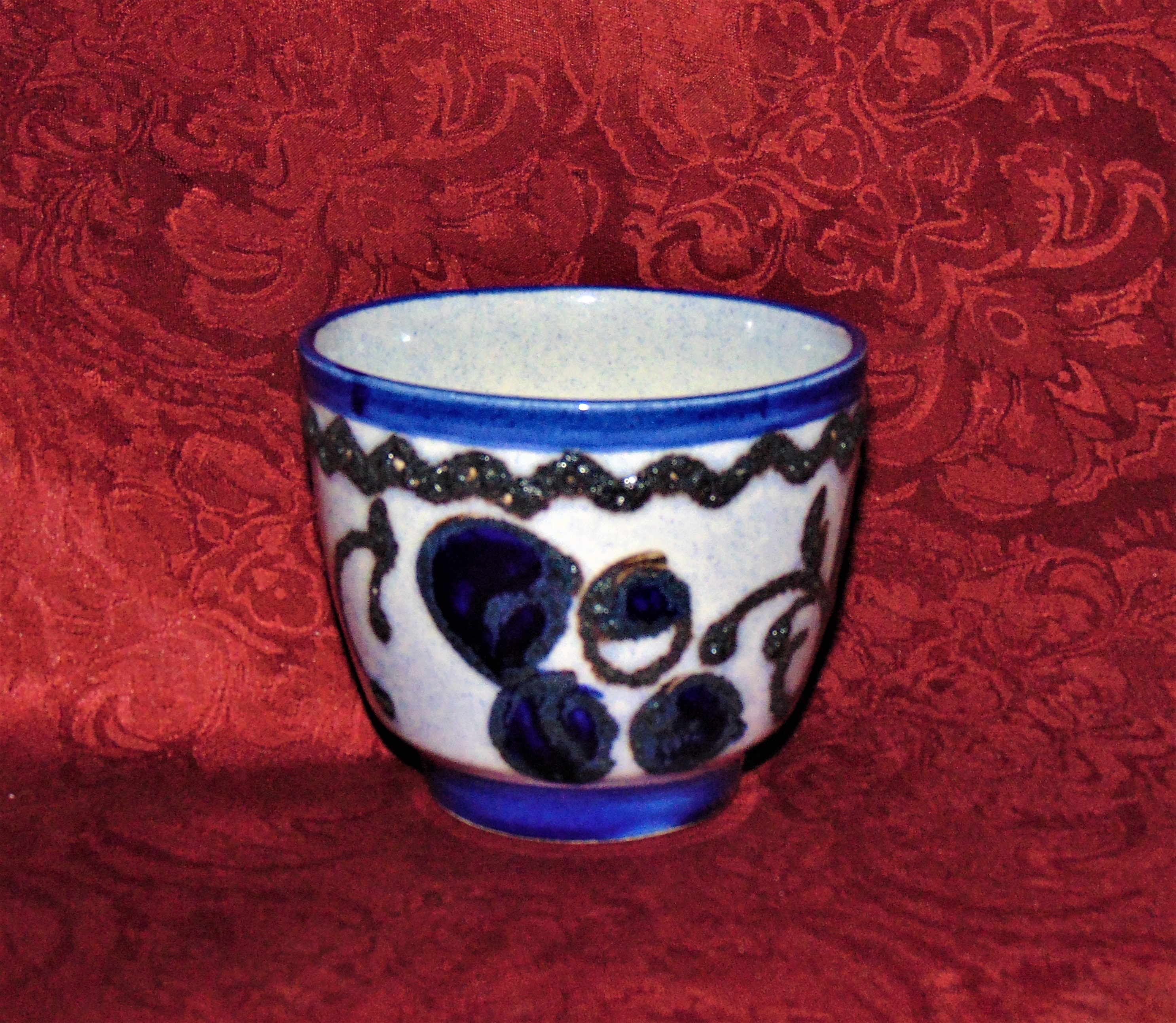 Bay Keramik Pot Fat Lava West Germany Art Pottery Blue & Gray Speckled