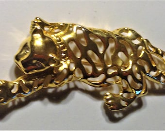 Vintage Statement Brooch Put a Tiger on Your Chest! and Growl!