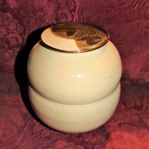Vintage Chinese Tea Storage Jar Enameled Lid