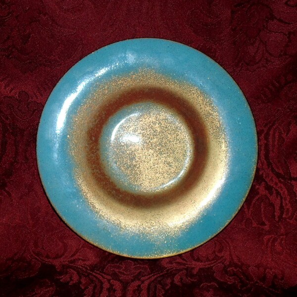 Mid Century Enameled Plate Jade Snow Wong and Woodrow Ong