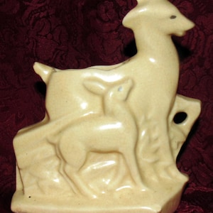 1940s Nelson McCoy FAWN & MOTHER Delightful Vase/ Planter