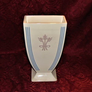 1930&#39;s Art Deco Kent Art Ware Large Vase with Mauve and Blue Accents