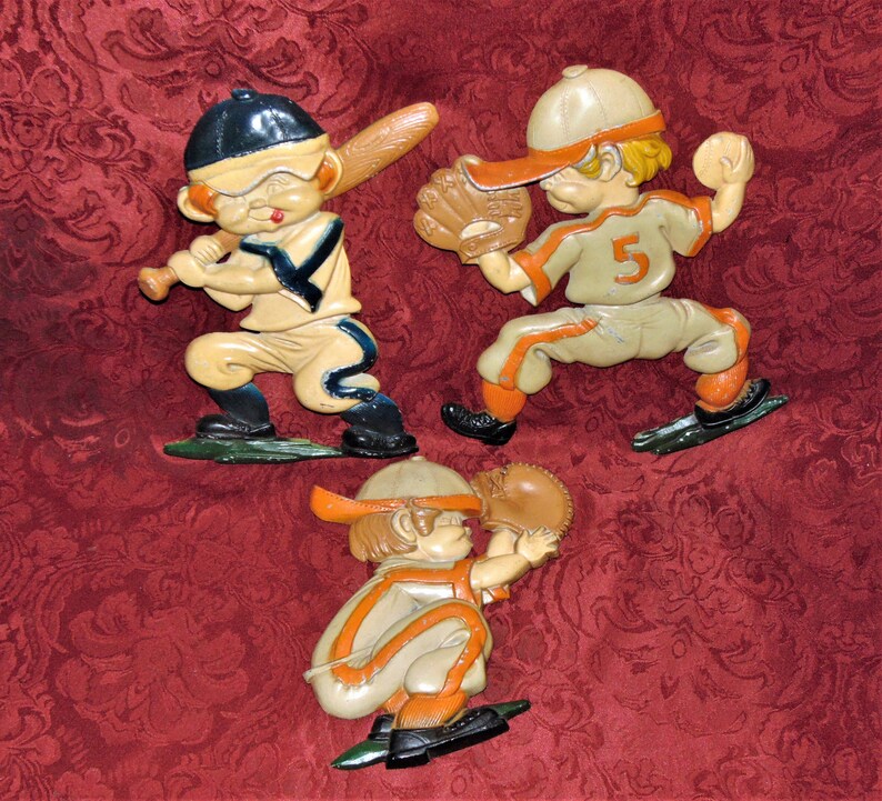 3 1970's Vintage Baseball Wall Plaques by Sexton Etsy