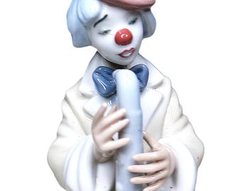 1987年 リヤドロ磁器「悲しきサックス」サックスを演奏するピエロ 9