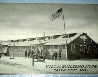 WWII Postcard RPPC "YMCA Building No. 54" Camp Lee, Virginia