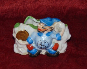 1934 LUCKY LEPRECHAUN Change Holder Trinket or Planter for 4 Leaf Clovers  :)