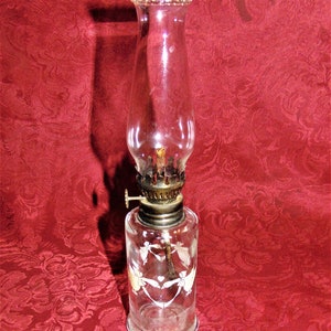 1985 Austrian Miniature Kerosene Lamp Lamp Light Farms Ducks Hearts