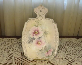 Elegant Floral Trivet German Porcelain Hand Painted Dogwood