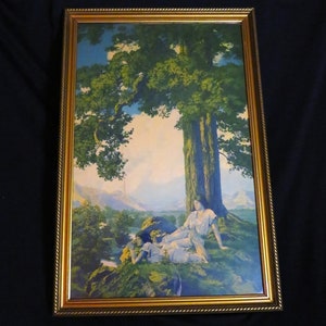 EXTRA LARGE 1926 -Vintage Maxfield Parrish &quot;Hill Top&quot; Framed Print