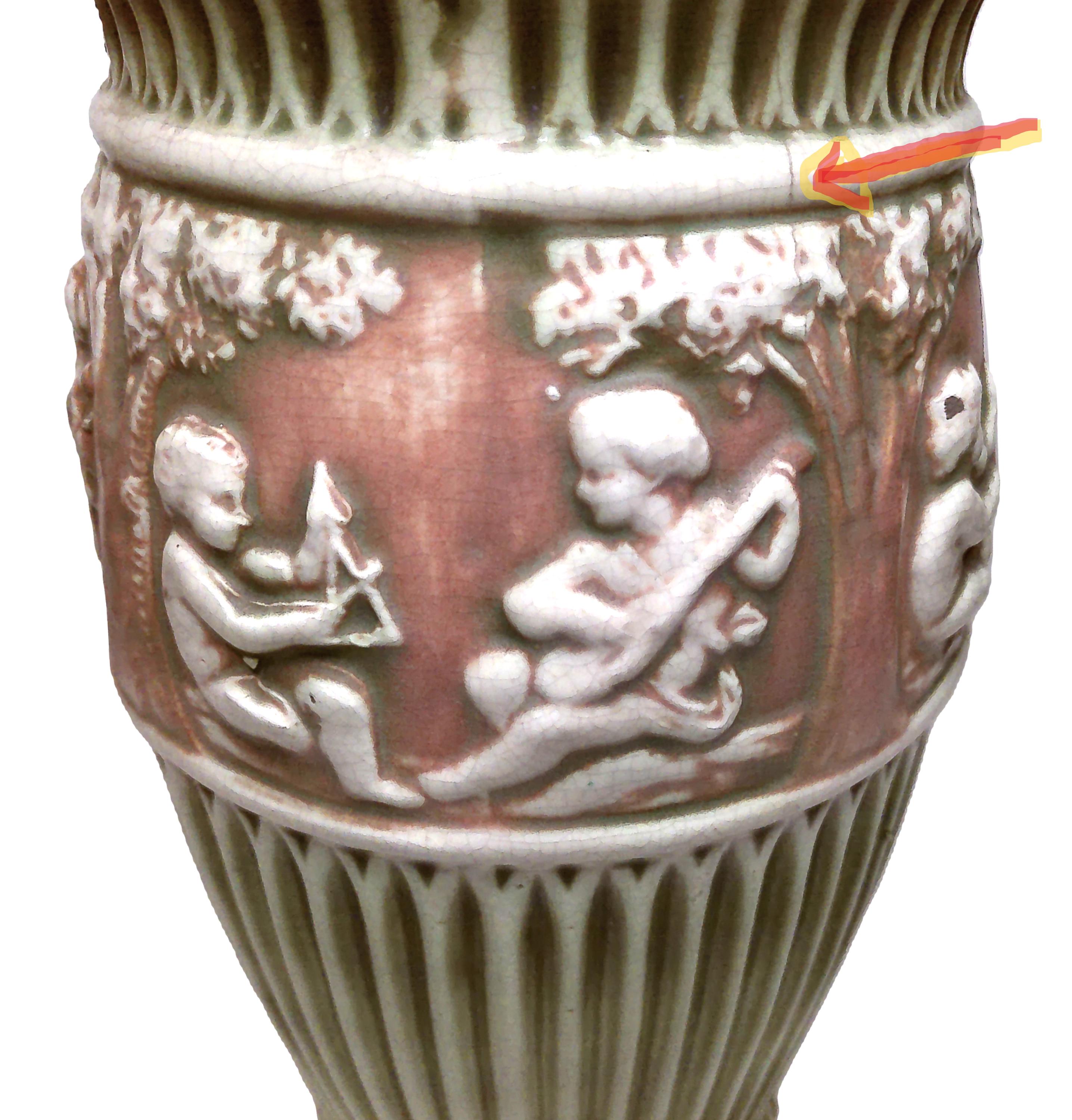 12インチ ローズビル陶器「ドナテッロ」花瓶（inv 562） - Etsy 日本