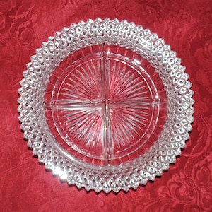 1930er Jahre Miss America Muster Depression Glas Geteilte Relish Dish 9 Zoll 2 erhältlich