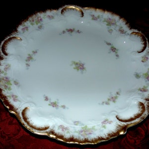 Early A. Lanteneir LIMOGE Plate Victorian Roses Gold Trim