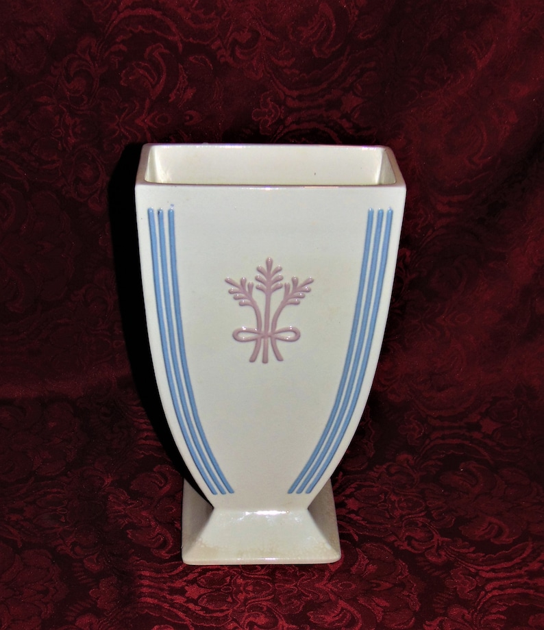 1930's Art Deco Kent Art Ware Large Vase With Mauve and Etsy