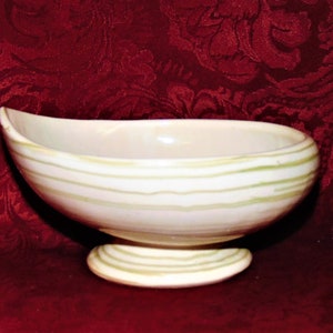Bol/compote McCoy « Harmony Line » Mid-Century moderne blanc et vert des années 60