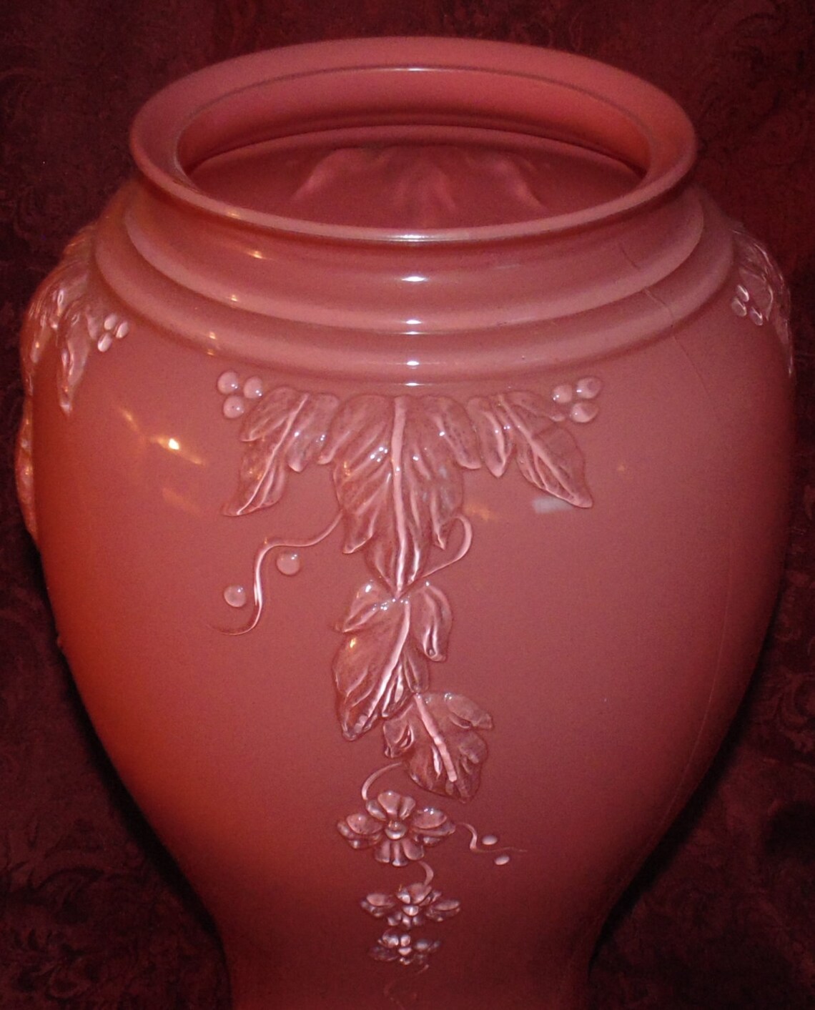 Vintage Glass 17 inch Floor Vase Jardiniere Beautiful Salmon Etsy