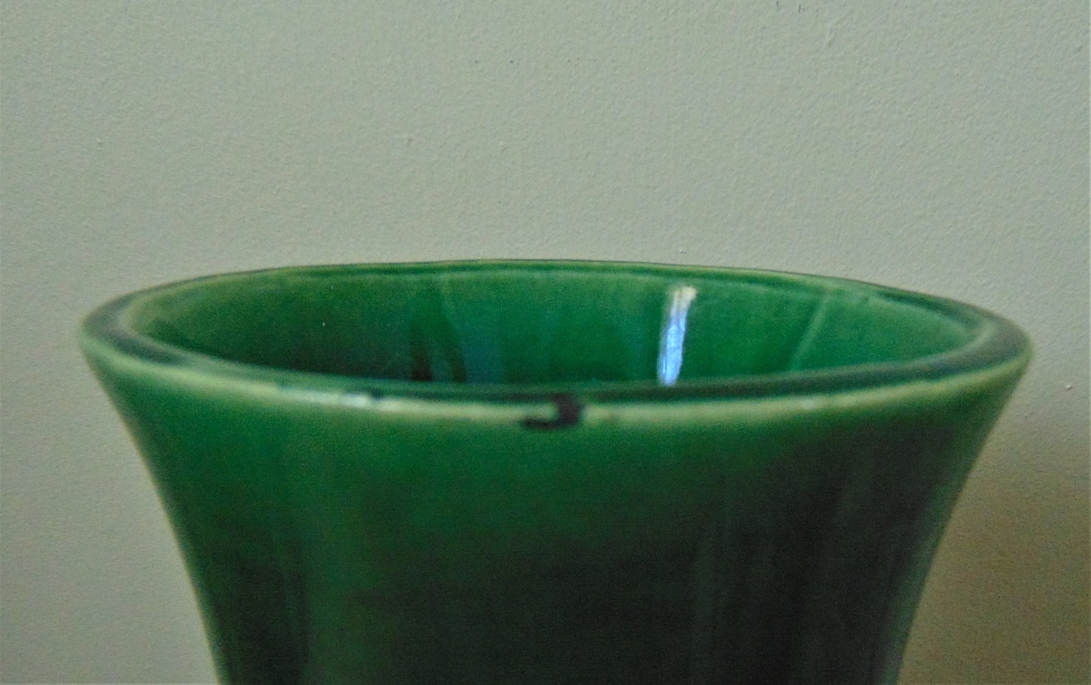1960's McCoy Pottery Dark Green Vase Art on a Split | Etsy