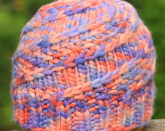 Sidewinder Beanie in Borealis Sky (merino wool), hat, winter hat, wool hat, handknit, knitted hat, women's hat, men's hat, unisex hat