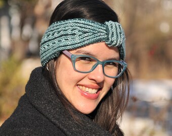 Doe Ears Headband (merino wool and silk), knit headband, handmade, winter headband, adult headband, handknit, brioche