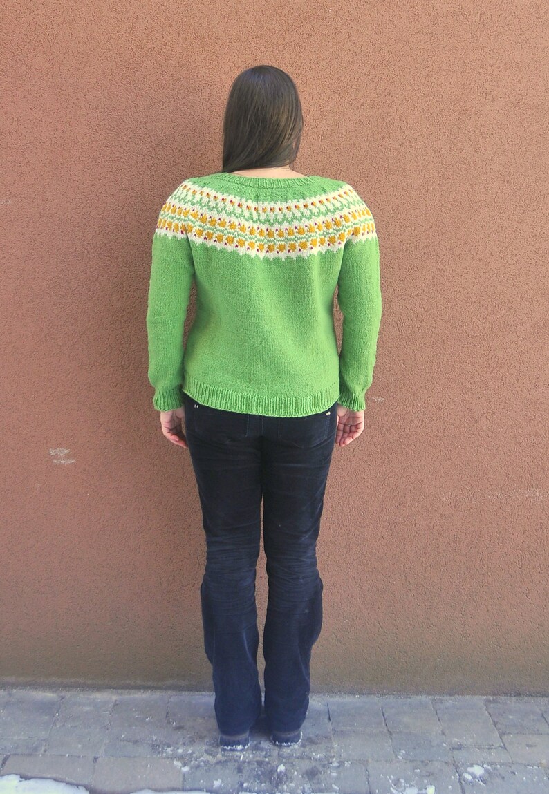 Ready to ship, Blaklukka Sweater Canadian Wool, Large, Pullover, Lopapeysa, Handknit, Jumper, Women's, Icelandic Sweater, Adult image 4