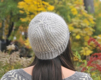 Brioche Beanie (merino, angora), crochet hat, Adult Beanie, Adult Toque, wool hat, wool toque, winter hat, toque, brioche, winter beanie