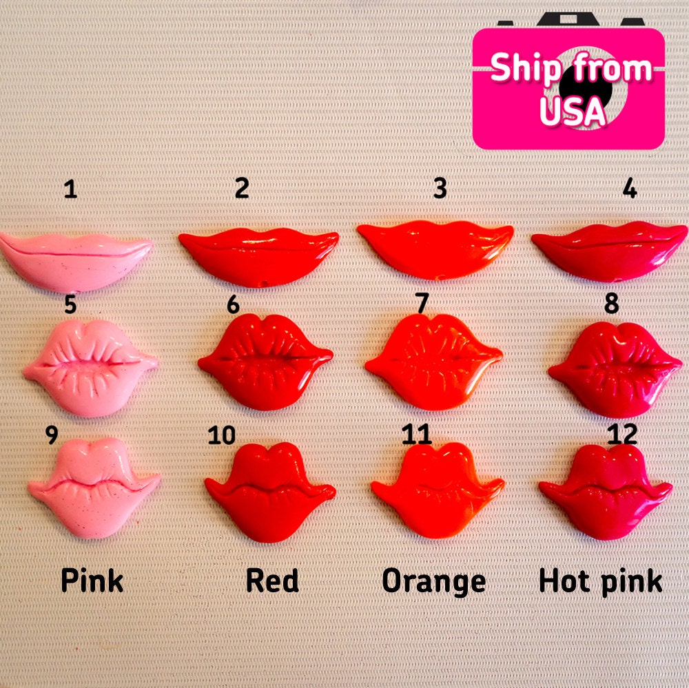 Up to 24pc Photobooth Props Polymer Clay Lips Props Wedding Etsy