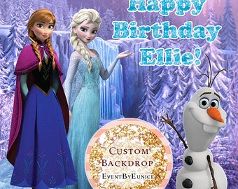 6x6 FT 72x72" Frozen Elsa BACKDROP Banner