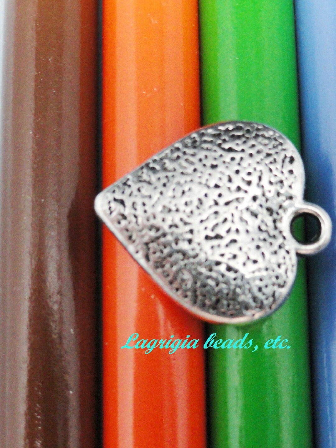 5 Heart Pewter Charms WHOLESALE Etsy