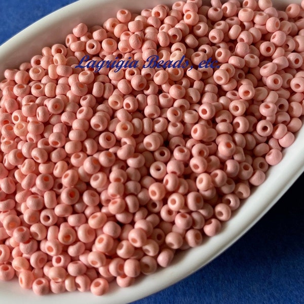 Czech Preciosa 10/0 Pink Opaque Matt Pearl seed beads 10 grams *Wholesale*