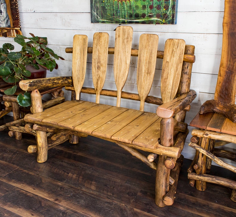 Lake House Decor / Rustic Wood Bench / Lake House Furniture / Etsy