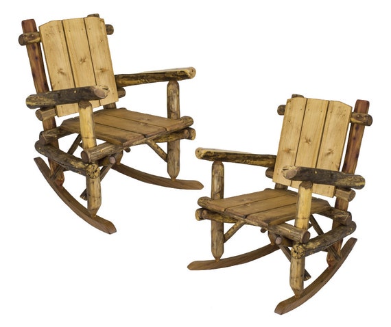 Log Rocking Chairs Furniture Sets Rocking Chair Set Log Etsy